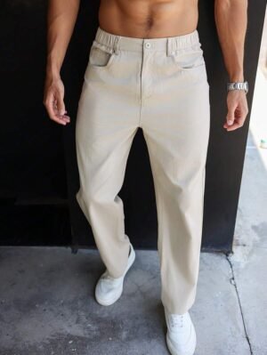 Pantalon droit uni et pantalon kaki pour homme