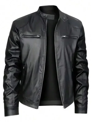 Veste de moto en cuir pour homme