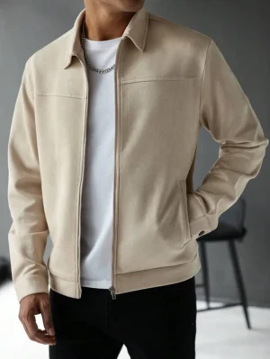 Veste zippée décontractée à manches longues pour homme